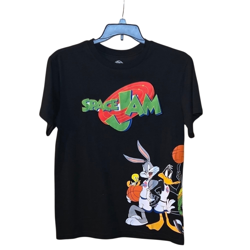 Looney Tunes Space Jam by FREEZE Black Short Sleeved T-Shirt Unisex Size Large